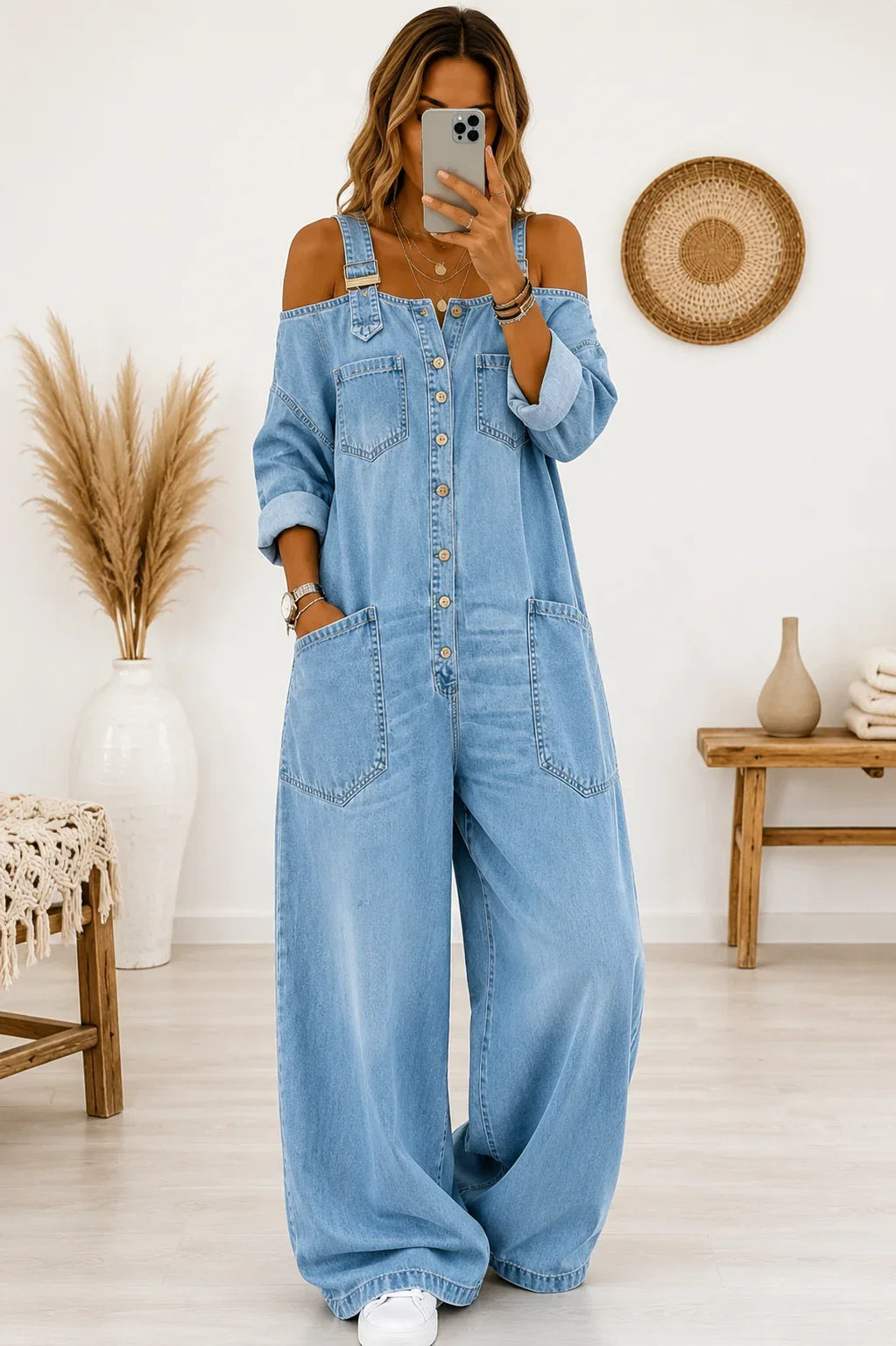Combinaison Denim Oversize Femme