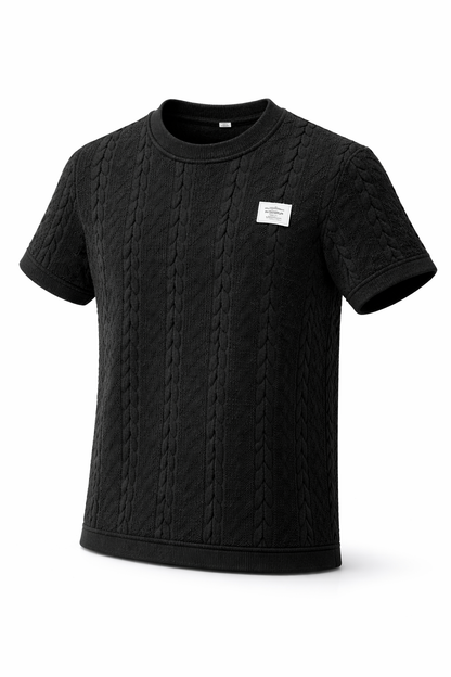 Valea Textured T-Shirt Black