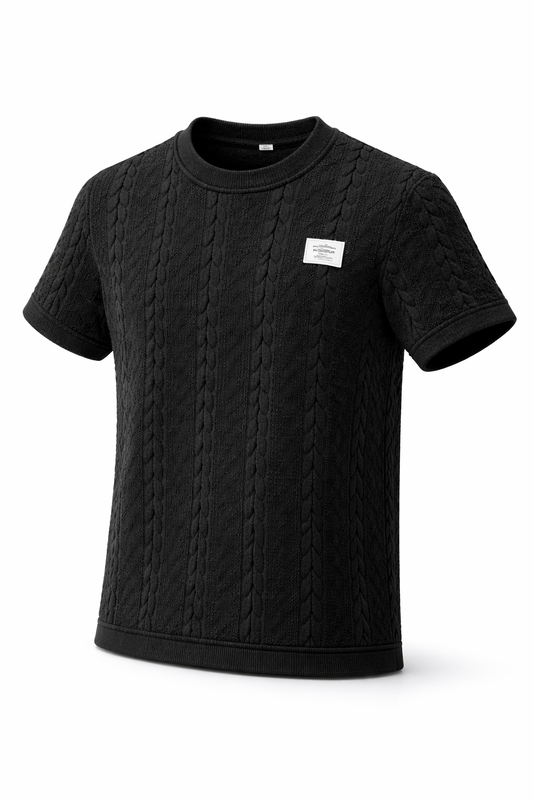 Valea Textured T-Shirt Black