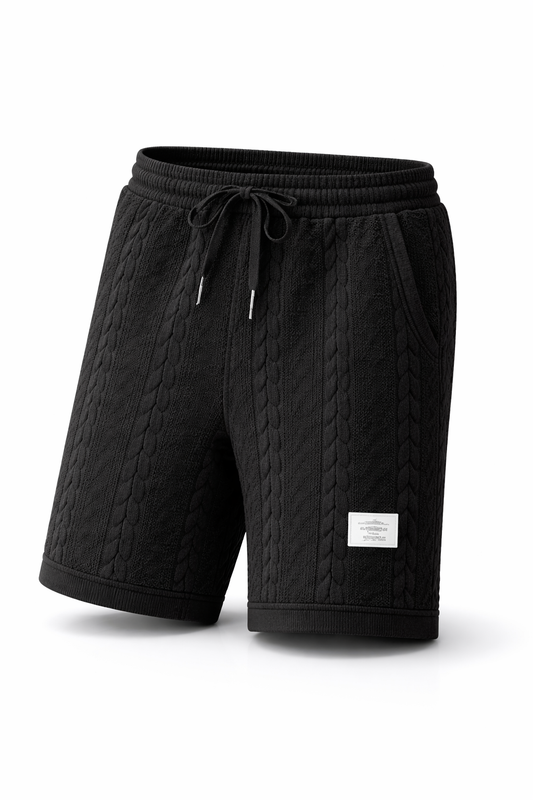 Valea Textured Shorts Black